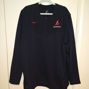 Nike Football 1/2 Zip Dri Fit Black Long Sleeve Top Men’s sz XXL